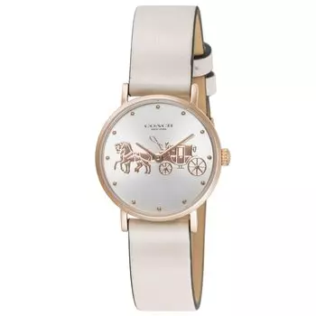 Часы PERRY Silver Dial Stainless Steel Quartz 28MM Watch 14503796 White [Coach] Женские [Товар] белый