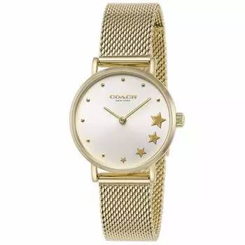 Часы PERRY Silver Dial Stainless Steel Quartz 28MM 14503521 Gold [Coach] женские [Товар] золотой