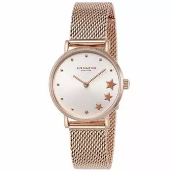 Часы PERRY Silver Dial Stainless Steel Quartz 28MM 14503520 Rose Gold [Coach] Женские [Товар] розового золота