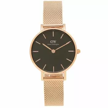 Часы Pettit 28 мм унисекс кварцевые Daniel Wellington розовое золото [Daniel Wellington] женские мужские (4)DW00600217 [Предмет]