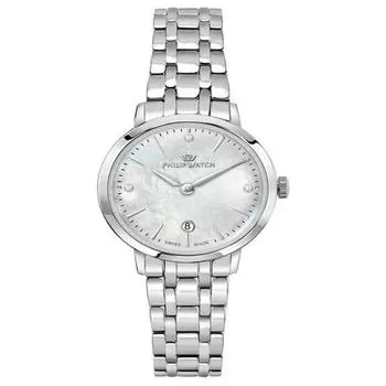 Часы Philip Watch Swiss Made Audrey Crystal Accents Pearl Dial Quartz R8253150512 женские часы мать жемчужного