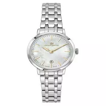 Часы Philip Watch Swiss Made Audrey из нержавеющей стали с перламутровым циферблатом, кварцевые, R8253150513, женские часы мать жемчужного