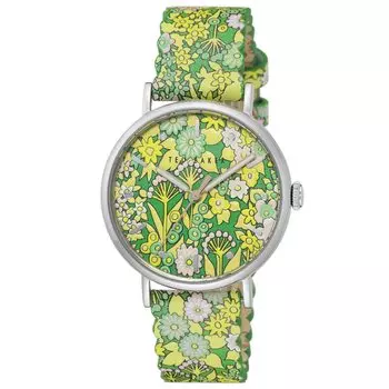Часы PHYLIPA RETRO Зеленый цветочный принт Циферблат из нержавеющей стали Минеральное стекло Кварцевый механизм Сделано в Японии 37MM сумка Аксессуар Одежда Часы BKPPHS236