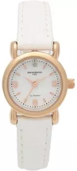 Часы Pierretalamon 1 Point Natural Diamond Natural Shell Dial Leather Band Watch Rose Gold x White [Pierretalamon] PT-7300L-4 женские белый