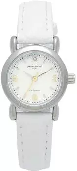 Часы Pierretalamon 1 Point Natural Diamond Natural Shell Dial Leather Band Watch Silver x White [Pierretalamon] PT-7300L-2 женские
