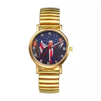 Часы президента Трампа Рим аналоговый дисплей водонепроницаемый нержавеющая сталь Трамп президентские выборы в США кварцевые часы модные забавные золотые серебряные Трамп