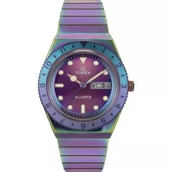Часы Q Timex Фиолетовый циферблат Нержавеющая сталь Акрил Кварцевые часы Бренд TW2W41100 Фиолетовый [TIMEX] Женские [Товар]