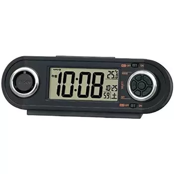Часы-радиобудильник Seiko RAIDEN черные 62x186x46 мм NR537K