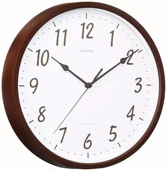 Часы Rhythm Watch Industry Radio Clock настенные часы стандартный стиль 142 непрерывная секундная стрелка маленькие простые RHYTHM PLUS 8MY522NC06 (Ритм) коричневый