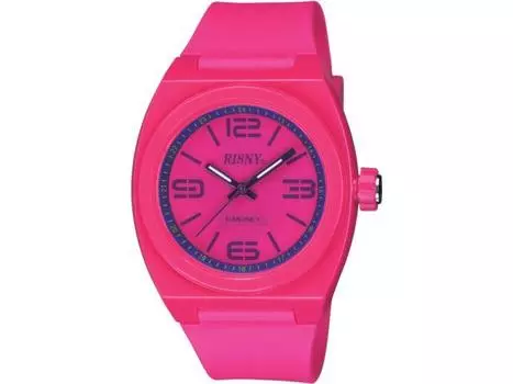 Часы RISNY RS-001M-10 розовые, сделаны в Японии, мужские, корпус из полиуретановой смолы, НОВЫЕ