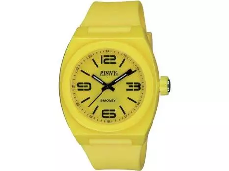 Часы RISNY с электронными деньгами Edy Yellow RS-001M-02 унисекс для взрослых с ПУ-ремешком НОВЫЕ