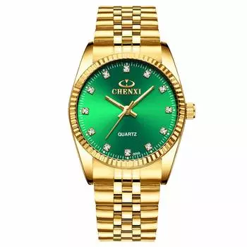 Часы RORIOS кварцевые часы светящиеся часы из нержавеющей стали браслет часы модные западный стиль металлические мужские часы аналоговые кварцевые часы популярные стильные зелёный