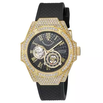 Часы S031 с черным циферблатом из нержавеющей стали и резины, автоматические, 53 мм, часы [Sonne] S031YGZ-BK мужские чёрный