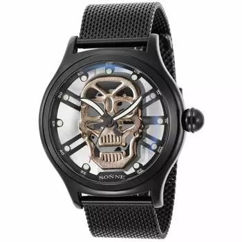 Часы S162 Золотой циферблат Сплав Кварцевые 49MM Часы Черные [Sonne] S162BK-PG Мужские