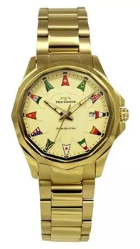 Часы с 3 стрелками и датой T9B99GC Gold [Technos] Мужские золотой