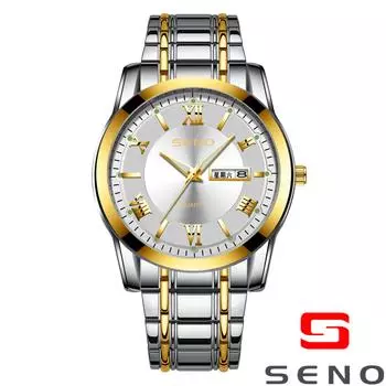 Часы с автоматическим механизмом, мужские часы с календарем, светящиеся водонепроницаемые ультратонкие немеханические часы со стальным ремешком белый