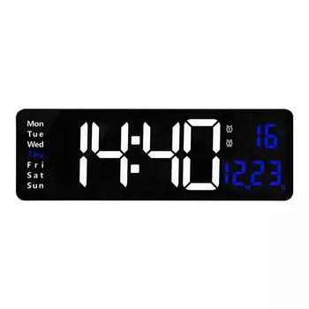 Часы с большим экраном и функцией отображения, настенные часы для гостиной, светодиодный дисплей, часы с дистанционным управлением