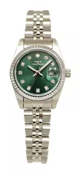 Часы с датой T6929SM Silver [Technos] женские зелёный