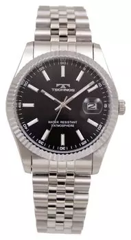 Часы с датой T6C10SB Silver [Technos] Мужские чёрный