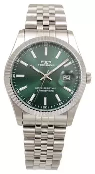 Часы с датой T6C10SM Silver [Technos] Мужские зелёный