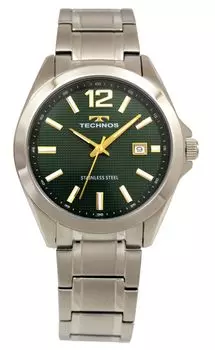 Часы с датой T9C16SM Silver [Technos] Мужские зелёный