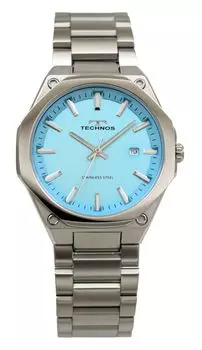 Часы с датой T9C19SI Silver [Technos] Мужские синий