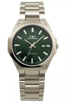Часы с датой T9C19SM Silver [Technos] Мужские зелёный
