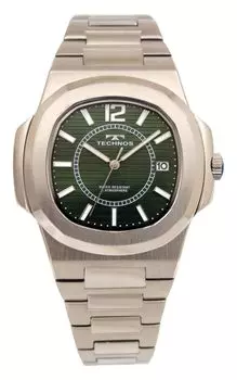 Часы с датой T9C23SM Silver [Technos] Мужские зелёный