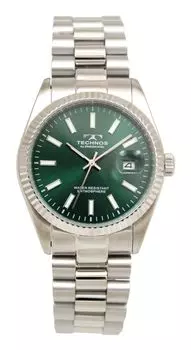 Часы с датой T9C25SM Серебристые [Technos] Мужские зелёный