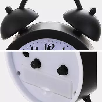 Часы с двойным колокольчиком, точные часы на батарейках, мини-круглые настольные будильники, милый детский подарок белый