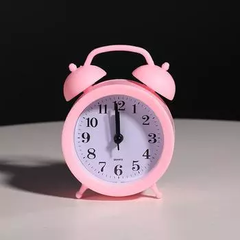 Часы с двойным колокольчиком, точные часы на батарейках, мини-круглые настольные будильники, милый детский подарок чёрный