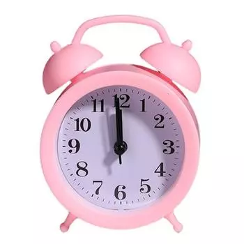 Часы с двойным звонком, точные часы с батарейным питанием, аналоговые мини-круглые настольные будильники, милый детский подарок белый