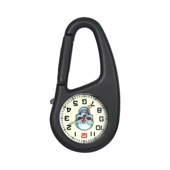 Часы с карабином, часы-сумка для часов Climbing Back, светящиеся аналоговые часы-подвеска в виде черепа, брелок, часы с карабином, подарок на Хэллоуин, череп -