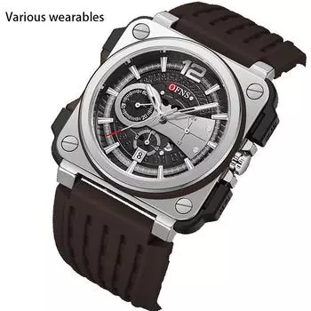 Часы с квадратным циферблатом, модные, простые, барные, календарь для ногтей, водонепроницаемые, мужские и женские кварцевые часы