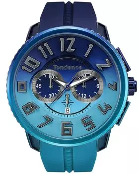 Часы с темным циферблатом, алюминиевым минеральным стеклом, кварцевым 51 мм, часы TY146101, подлинный импортный продукт, синий [Tendence], синий/синий, мужские