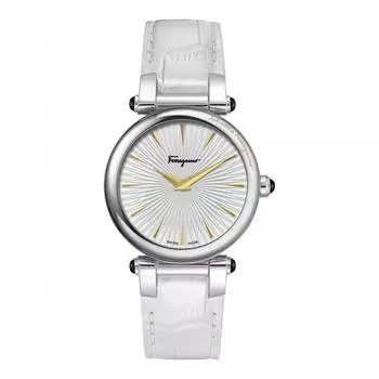 Часы Salvatore Ferragamo Idillio с ремешком белые, нержавеющая сталь, серебро