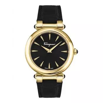 Часы Salvatore Ferragamo Idillio с ремешком черное золото черный