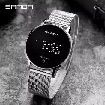 Часы SANDA Hepburn для мужчин и женщин, студенческие часы, новые многофункциональные простые часы для пар, водонепроницаемые электронные часы