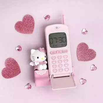 Часы Sanrio Retro Table Clock Hello Kitty, популярный персонаж в Корее