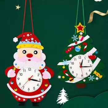 Часы «сделай сам», интересные прозрачные снеговики, рождественские часы «сделай сам», занятия для родителей и детей, рождественские часы «сделай сам», рождественские украшения своими руками для дома Xmas Santa Claus