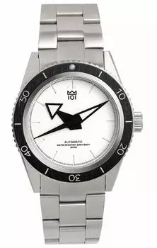 Часы, сделанные в Японии, автоматические, водонепроницаемые, глубина 200 м, вращающийся в обратном направлении безель, 40 мм, белые [HYAKUICHI 101], мужские, для дайвинга, с автоподзаводом