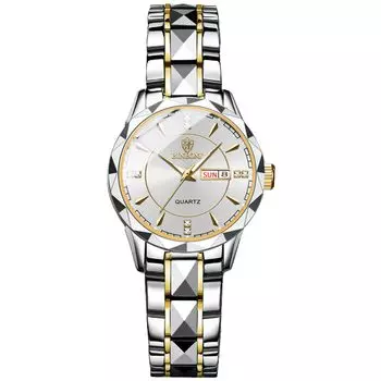 Часы Seiko Аналоговые часы-копии Женские Светящиеся Дата День недели Водонепроницаемые Часы Легко читаемый циферблат Нержавеющая сталь Регулируемый уровень Серебряные женские