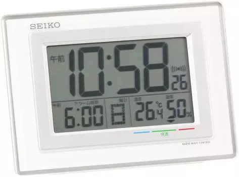 Часы Seiko Будильник Радио Цифровой Календарь Комфорт Температура Влажность Дисплей Белый SQ686W SEIKO белый