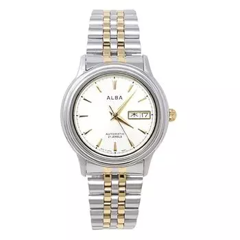 часы seiko часы Aruba с автоматическим заводом механические сделаны в Японии мужские металлические браслеты календарь дата день недели нержавеющая сталь аналоговые SEIKO ALBA СДЕЛАНО В