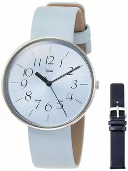[Часы Seiko] Наручные часы Riki [Ryo] Лимитированная серия, ограниченная 300 экземплярами, синий циферблат, изогнутый ремешок из хардлекса, светло-голубая кожа (Запасной кожаный ремешок цвета индиго
