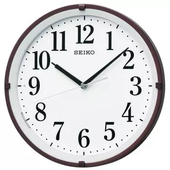 Часы Seiko Настенные часы Автоматическая подсветка Радио Аналоговые Видимые ночью Коричневый металлик KX205B SEIKO