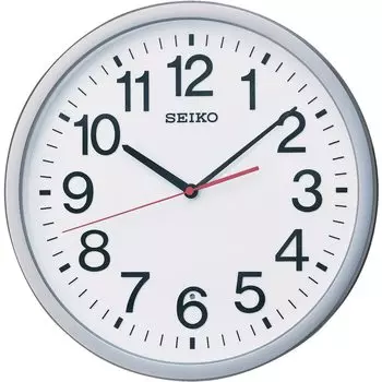 Часы Seiko Настенные часы Офисный тип Радио Аналоговые Серебристый Металлик KX229S