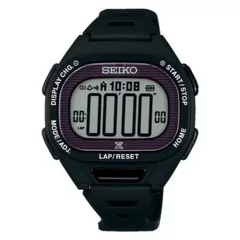 Часы Seiko Prospex Super Runners Solar Thin Runners Digital с мягким полиуретановым ремешком SBEF055 черного цвета