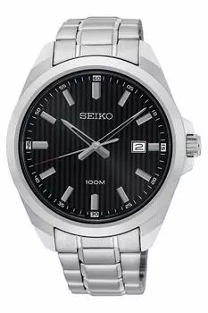 Часы Seiko SEIKO SUR277P1 кварцевые черные серебристые мужские [предмет]