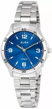 [Часы Seiko] Спортивные часы Alba с усиленной водонепроницаемостью для повседневной жизни (10 АТМ) Купол из неорганического стекла AQQK409 женский серебристый